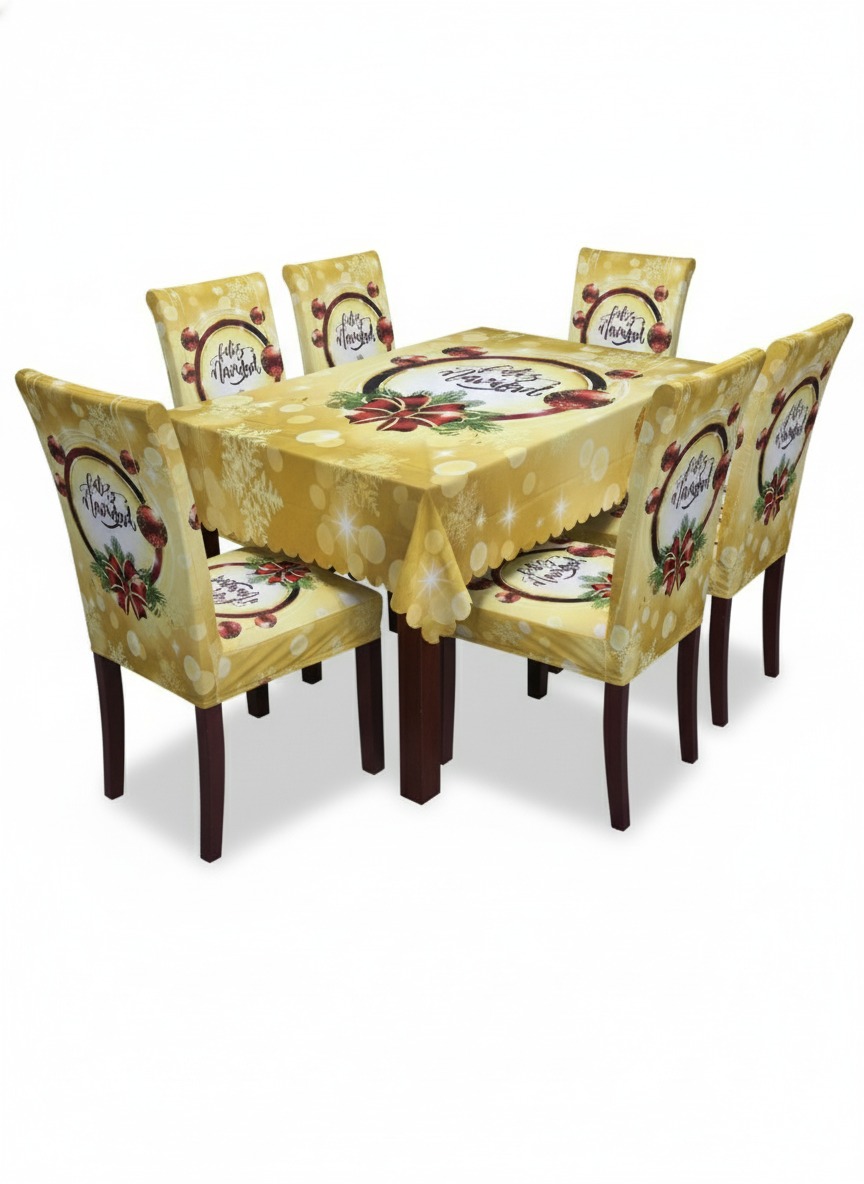 Set mantel + 6 fundas sillas NAVIDAD